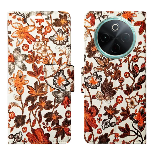 Orange_Artificial_Leather_See_Through_Design_Magnetic_Case_For_Vivo__T4_5G