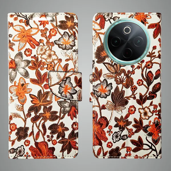 Orange_Artificial_Leather_See_Through_Design_Magnetic_Case_For_Vivo__T4_5G