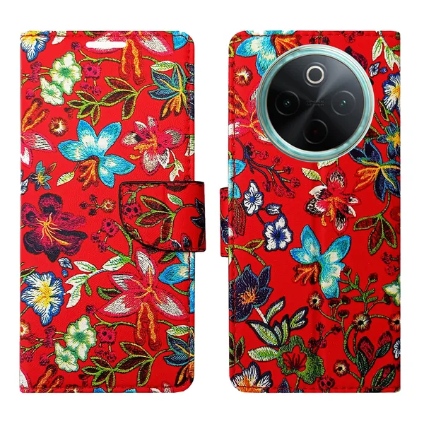 Red_Artificial_Leather_See_Through_Design_Magnetic_Case_For_Vivo__T4_5G