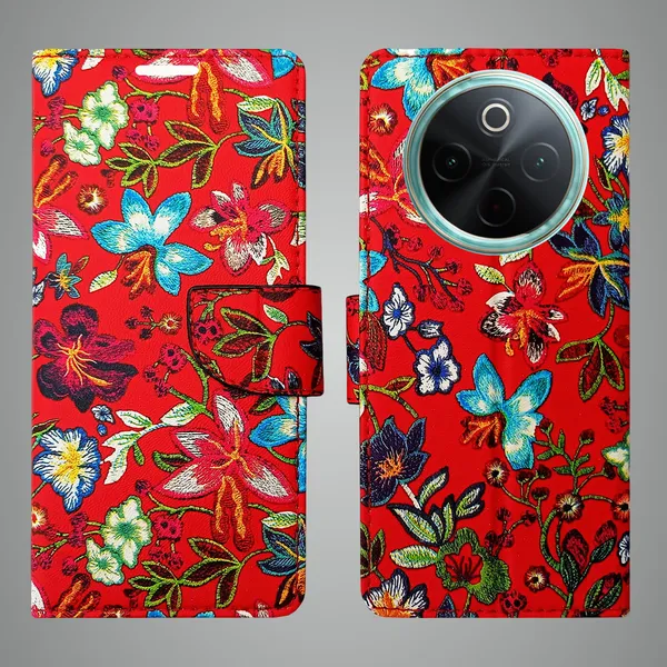 Red_Artificial_Leather_See_Through_Design_Magnetic_Case_For_Vivo__T4_5G
