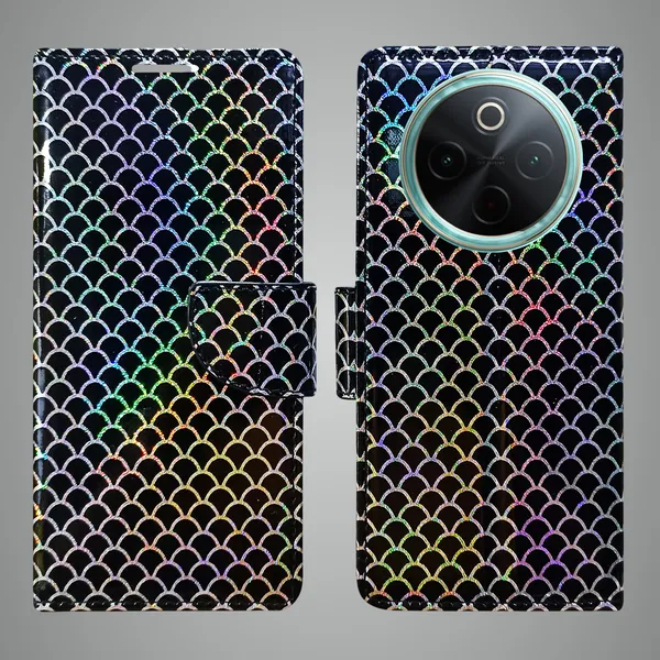 Multicolor_Artificial_Leather_See_Through_Design_Magnetic_Case_For_Vivo__T4_5G