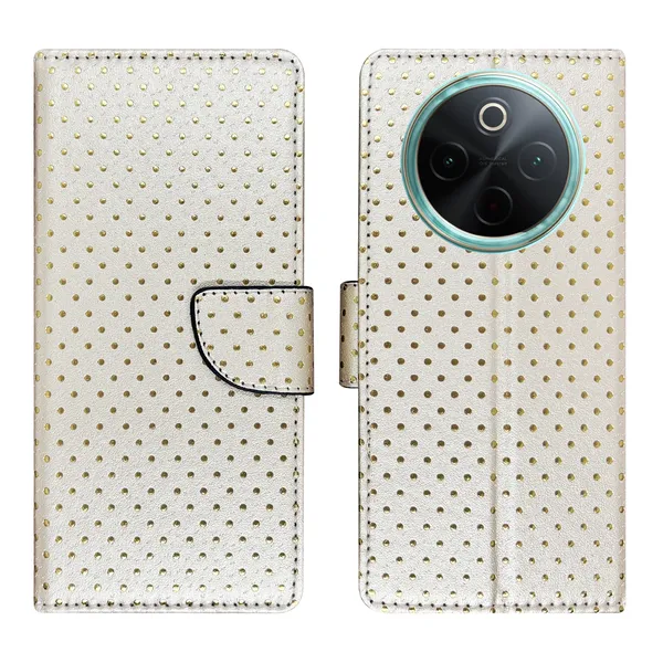 White_Artificial_Leather_See_Through_Design_Magnetic_Case_For_Vivo__T4_5G