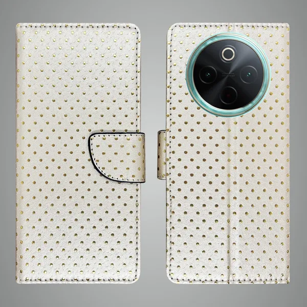 White_Artificial_Leather_See_Through_Design_Magnetic_Case_For_Vivo__T4_5G