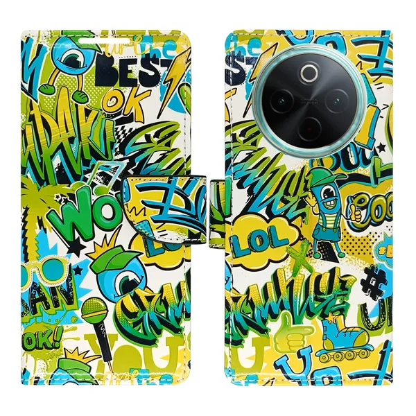 Green_Artificial_Leather_See_Through_Design_Magnetic_Case_For_Vivo__T4_5G