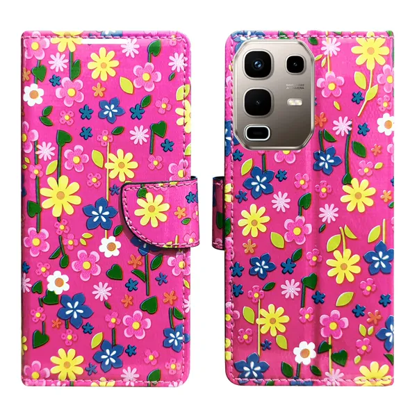 Pink_Artificial_Leather_See_Through_Design_Magnetic_Case_For_Infinix_note_50s