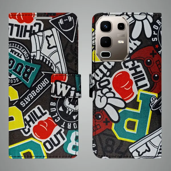 Black_Artificial_Leather_See_Through_Design_Magnetic_Case_For_Infinix_note_50s