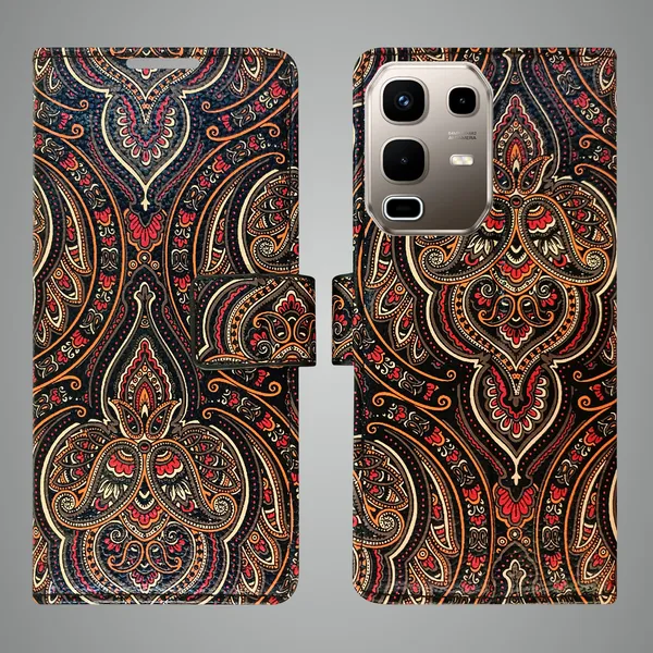 Black_Artificial_Leather_See_Through_Design_Magnetic_Case_For_Infinix_note_50s