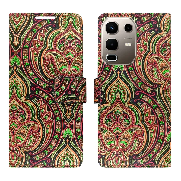 Green_Artificial_Leather_See_Through_Design_Magnetic_Case_For_Infinix_note_50s