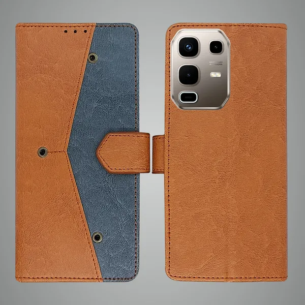 Brown_Artificial_Leather_See_Through_Design_Magnetic_Case_For_Infinix_note_50s