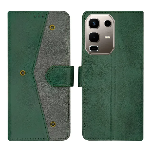 Green_Artificial_Leather_See_Through_Design_Magnetic_Case_For_Infinix_note_50s