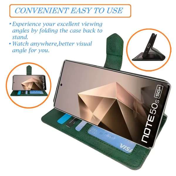Green_Artificial_Leather_See_Through_Design_Magnetic_Case_For_Infinix_note_50s