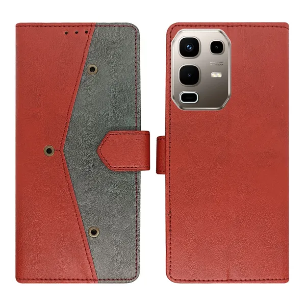 Red_Artificial_Leather_See_Through_Design_Magnetic_Case_For_Infinix_note_50s