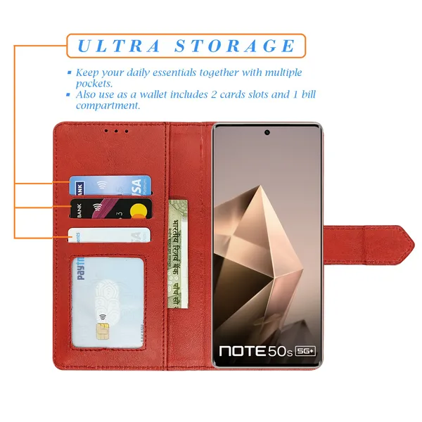 Red_Artificial_Leather_See_Through_Design_Magnetic_Case_For_Infinix_note_50s