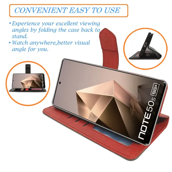 Red_Artificial_Leather_See_Through_Design_Magnetic_Case_For_Infinix_note_50s