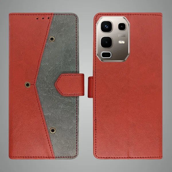 Red_Artificial_Leather_See_Through_Design_Magnetic_Case_For_Infinix_note_50s