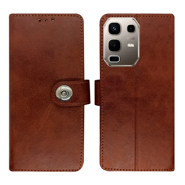 Brown_Artificial_Leather_See_Through_Design_Magnetic_Case_For_Infinix_note_50s