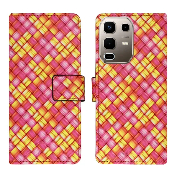 Pink_Artificial_Leather_See_Through_Design_Magnetic_Case_For_Infinix_note_50s