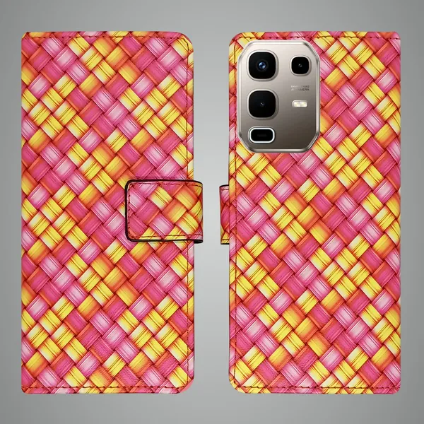Pink_Artificial_Leather_See_Through_Design_Magnetic_Case_For_Infinix_note_50s