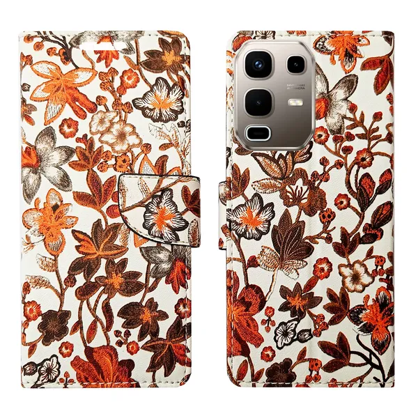 Orange_Artificial_Leather_See_Through_Design_Magnetic_Case_For_Infinix_note_50s