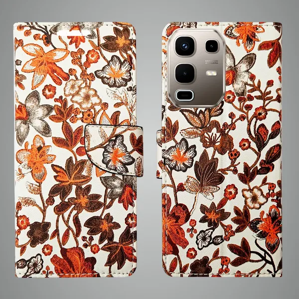 Orange_Artificial_Leather_See_Through_Design_Magnetic_Case_For_Infinix_note_50s