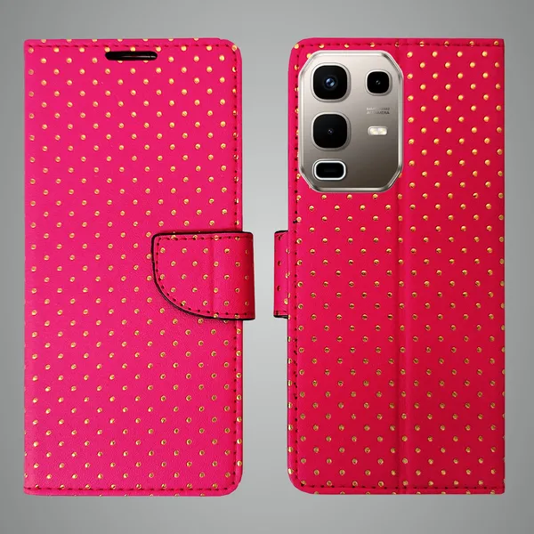 Pink_Artificial_Leather_See_Through_Design_Magnetic_Case_For_Infinix_note_50s