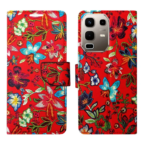 Red_Artificial_Leather_See_Through_Design_Magnetic_Case_For_Infinix_note_50s