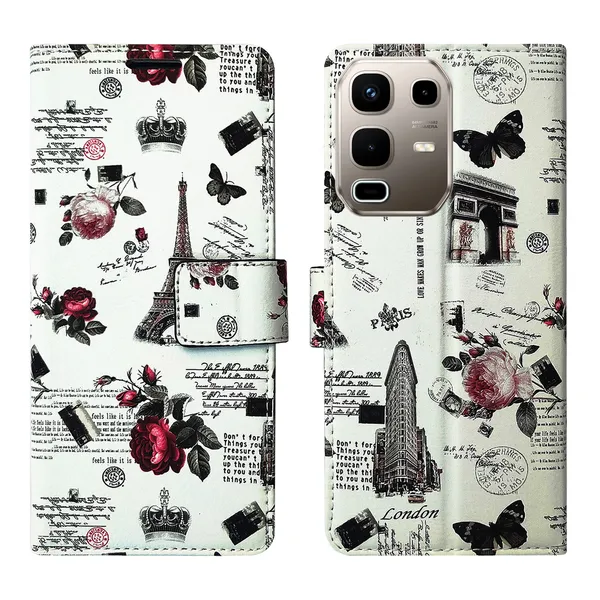 White_Artificial_Leather_See_Through_Design_Magnetic_Case_For_Infinix_note_50s