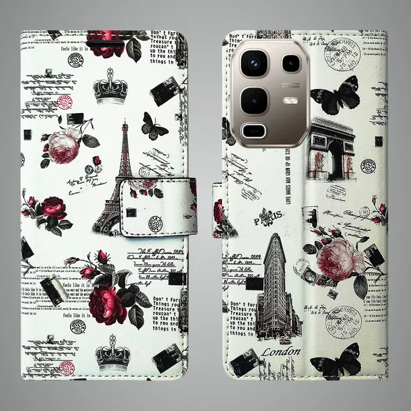 White_Artificial_Leather_See_Through_Design_Magnetic_Case_For_Infinix_note_50s