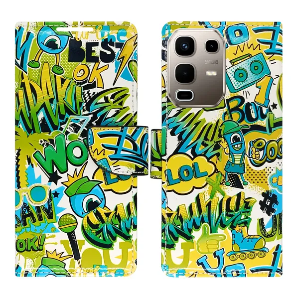 Green_Artificial_Leather_See_Through_Design_Magnetic_Case_For_Infinix_note_50s