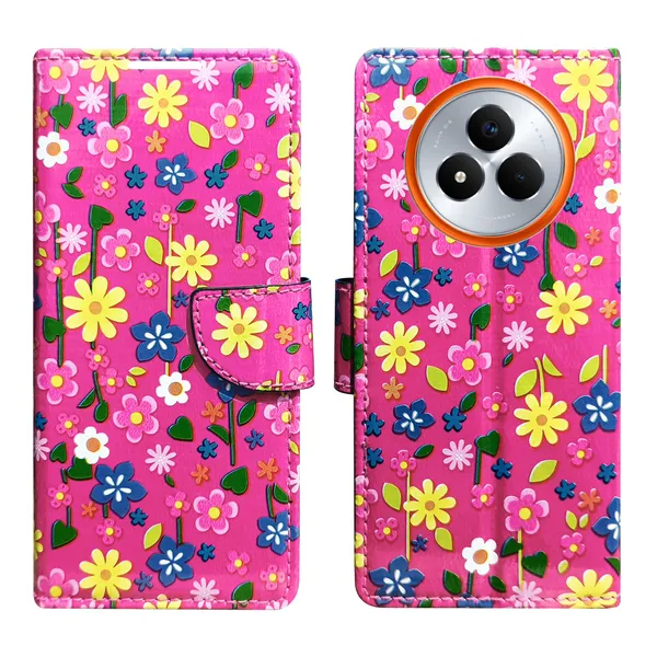 Pink_Artificial_Leather_See_Through_Design_Magnetic_Case_For_Realme_Narzo_80_pro