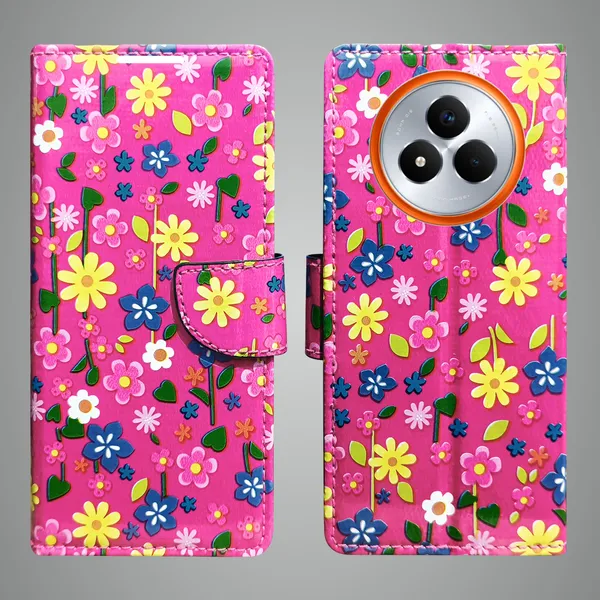 Pink_Artificial_Leather_See_Through_Design_Magnetic_Case_For_Realme_Narzo_80_pro