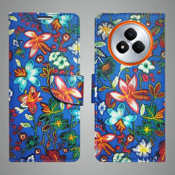 Blue_Artificial_Leather_See_Through_Design_Magnetic_Case_For_Realme_Narzo_80_pro