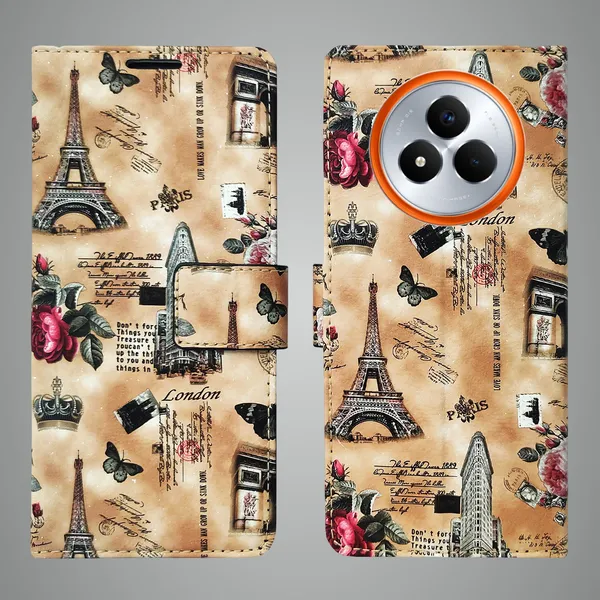 Brown_Artificial_Leather_See_Through_Design_Magnetic_Case_For_Realme_Narzo_80_pro