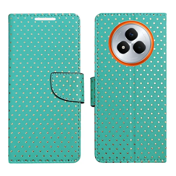 Green_Artificial_Leather_See_Through_Design_Magnetic_Case_For_Realme_Narzo_80_pro