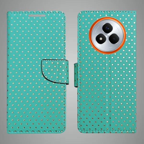 Green_Artificial_Leather_See_Through_Design_Magnetic_Case_For_Realme_Narzo_80_pro