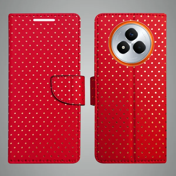 Red_Artificial_Leather_See_Through_Design_Magnetic_Case_For_Realme_Narzo_80_pro