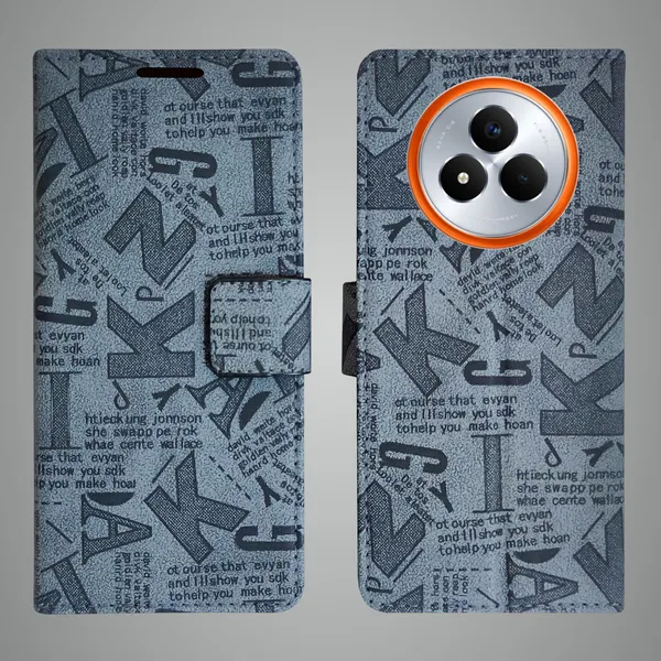 Grey_Artificial_Leather_See_Through_Design_Magnetic_Case_For_Realme_Narzo_80_pro
