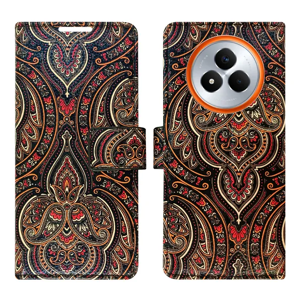 Black_Artificial_Leather_See_Through_Design_Magnetic_Case_For_Realme_Narzo_80_pro