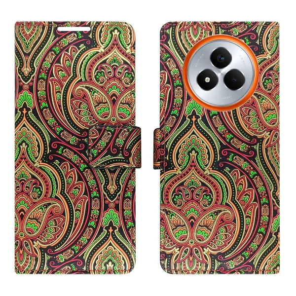 Green_Artificial_Leather_See_Through_Design_Magnetic_Case_For_Realme_Narzo_80_pro