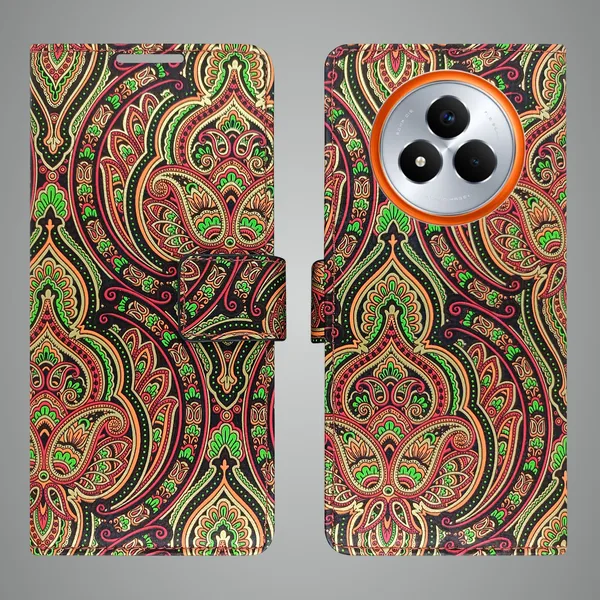 Green_Artificial_Leather_See_Through_Design_Magnetic_Case_For_Realme_Narzo_80_pro