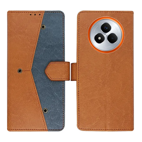 Brown_Artificial_Leather_See_Through_Design_Magnetic_Case_For_Realme_Narzo_80_pro