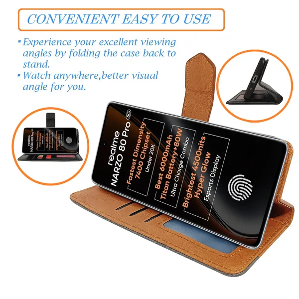 Brown_Artificial_Leather_See_Through_Design_Magnetic_Case_For_Realme_Narzo_80_pro