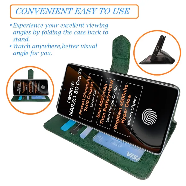 Green_Artificial_Leather_See_Through_Design_Magnetic_Case_For_Realme_Narzo_80_pro