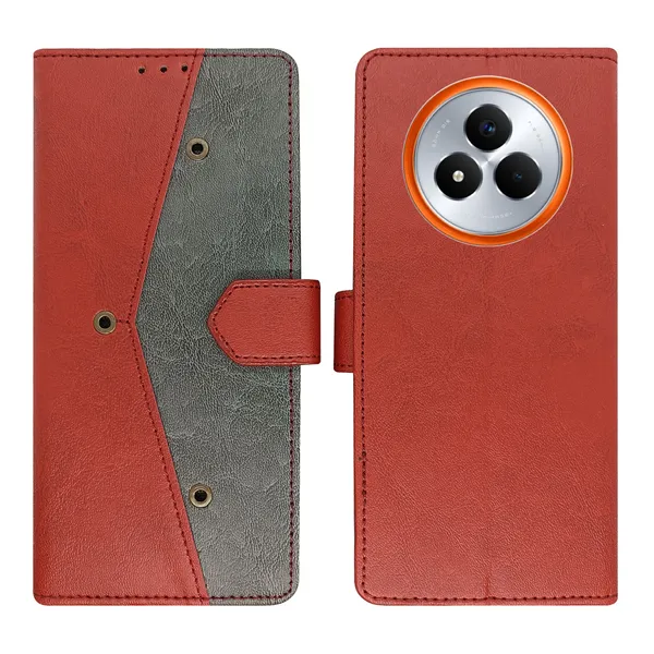 Red_Artificial_Leather_See_Through_Design_Magnetic_Case_For_Realme_Narzo_80_pro