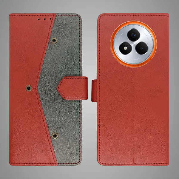 Red_Artificial_Leather_See_Through_Design_Magnetic_Case_For_Realme_Narzo_80_pro
