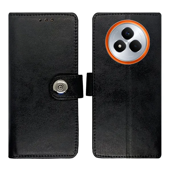 Black_Artificial_Leather_See_Through_Design_Magnetic_Case_For_Realme_Narzo_80_pro