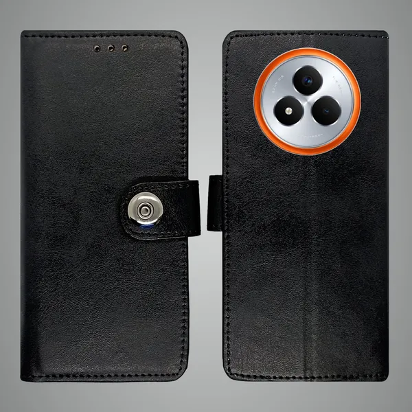 Black_Artificial_Leather_See_Through_Design_Magnetic_Case_For_Realme_Narzo_80_pro