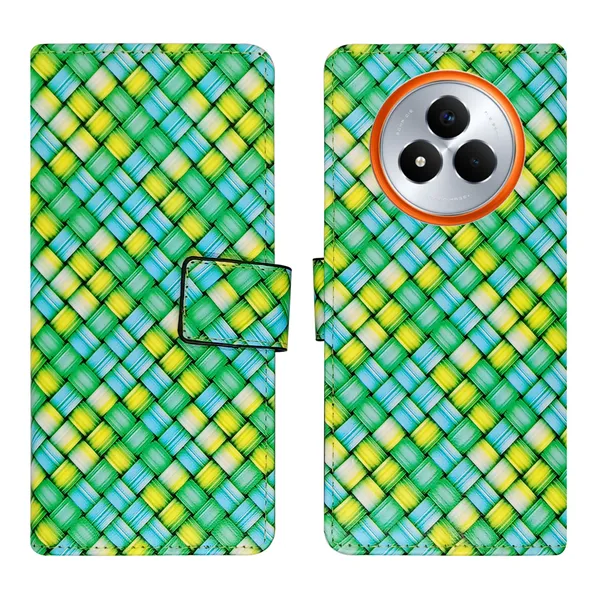 Green_Artificial_Leather_See_Through_Design_Magnetic_Case_For_Realme_Narzo_80_pro