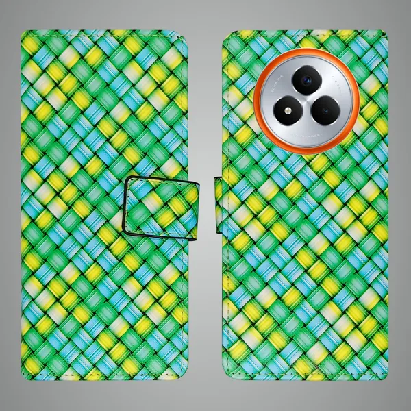 Green_Artificial_Leather_See_Through_Design_Magnetic_Case_For_Realme_Narzo_80_pro