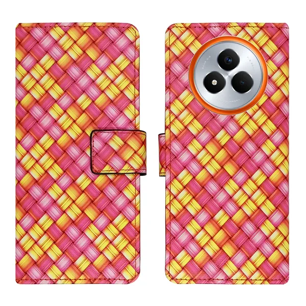 Pink_Artificial_Leather_See_Through_Design_Magnetic_Case_For_Realme_Narzo_80_pro